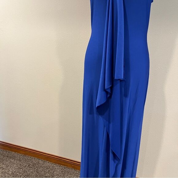 Elegant royal Blue Halter Maxi Dress size medium - Picture 4 of 12